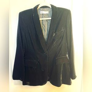 Zara black velvet jacket L